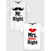  Tricou pentru cuplu Mr.Right - Mrs.Right